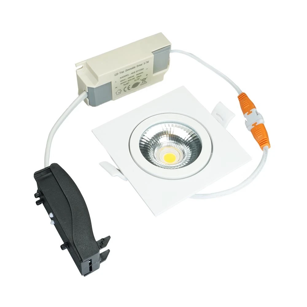 Miniatuur van EMhub waterdichte inbouwspot vierkant wit 5W 450lm 2700K incl DimDriver