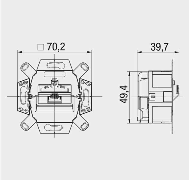 Miniatuur van Universele wandcontactdoos inbouw basiselement UTP 1-voudig Cat5e en Cat6 (39040)