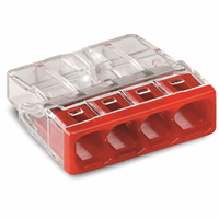 Miniatuur van Wago steekklem 4-voudig 0,5-2,5mm2 rood per 100 stuks (2273-204)