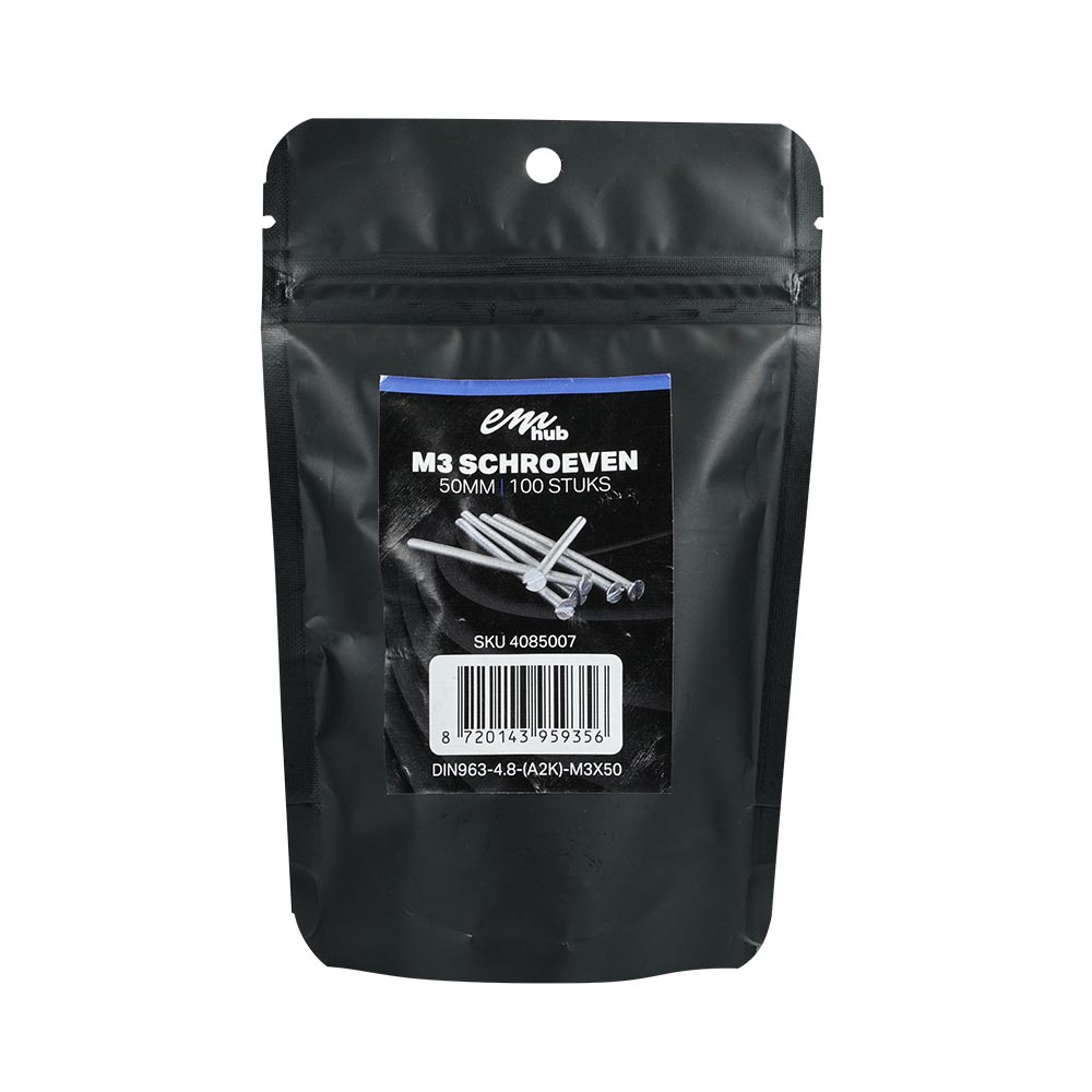 Miniatuur van EMhub M3 schroef platkop verzinkt DIN963-4.8 M3x50 per 100 stuks (4085007)