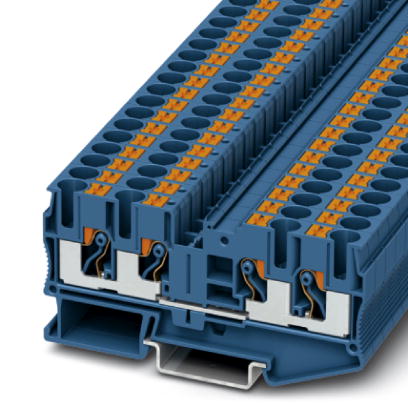 Miniatuur van Phoenix Contact rijgklem met push-in aansluiting 6 mm² - blauw per 50stuks (PT 6-QUATTRO BU)