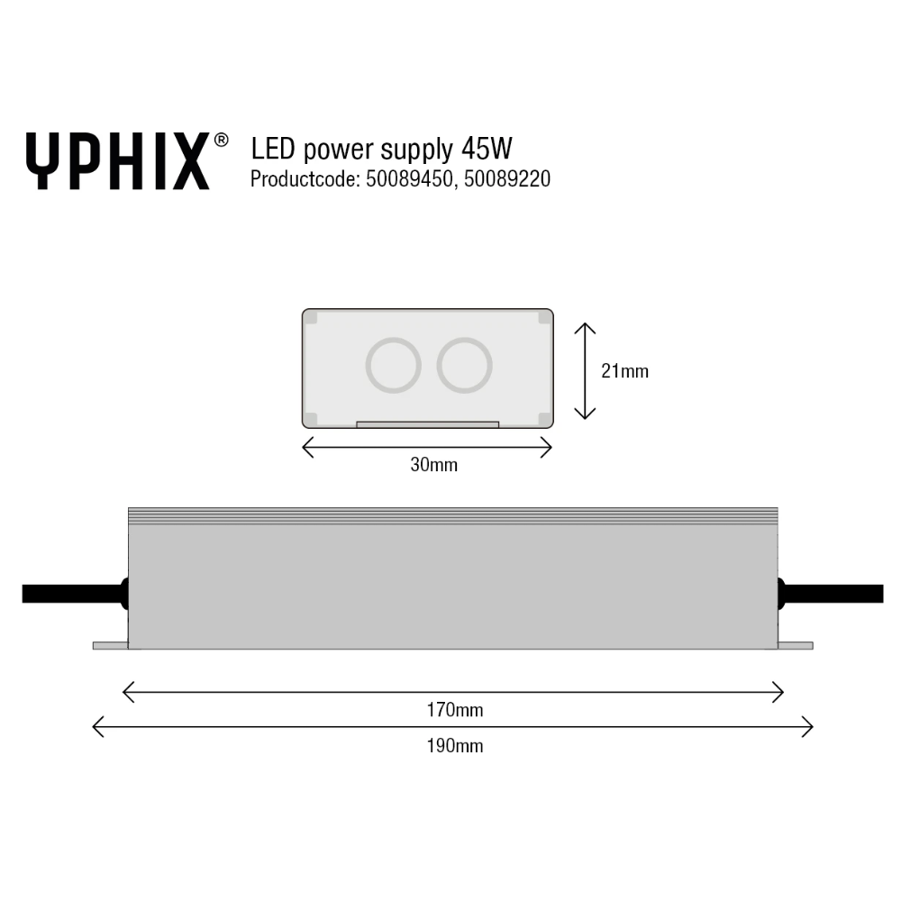 Miniatuur van Yphix LED transformator 24V 1.875A max. 45W (50089450)