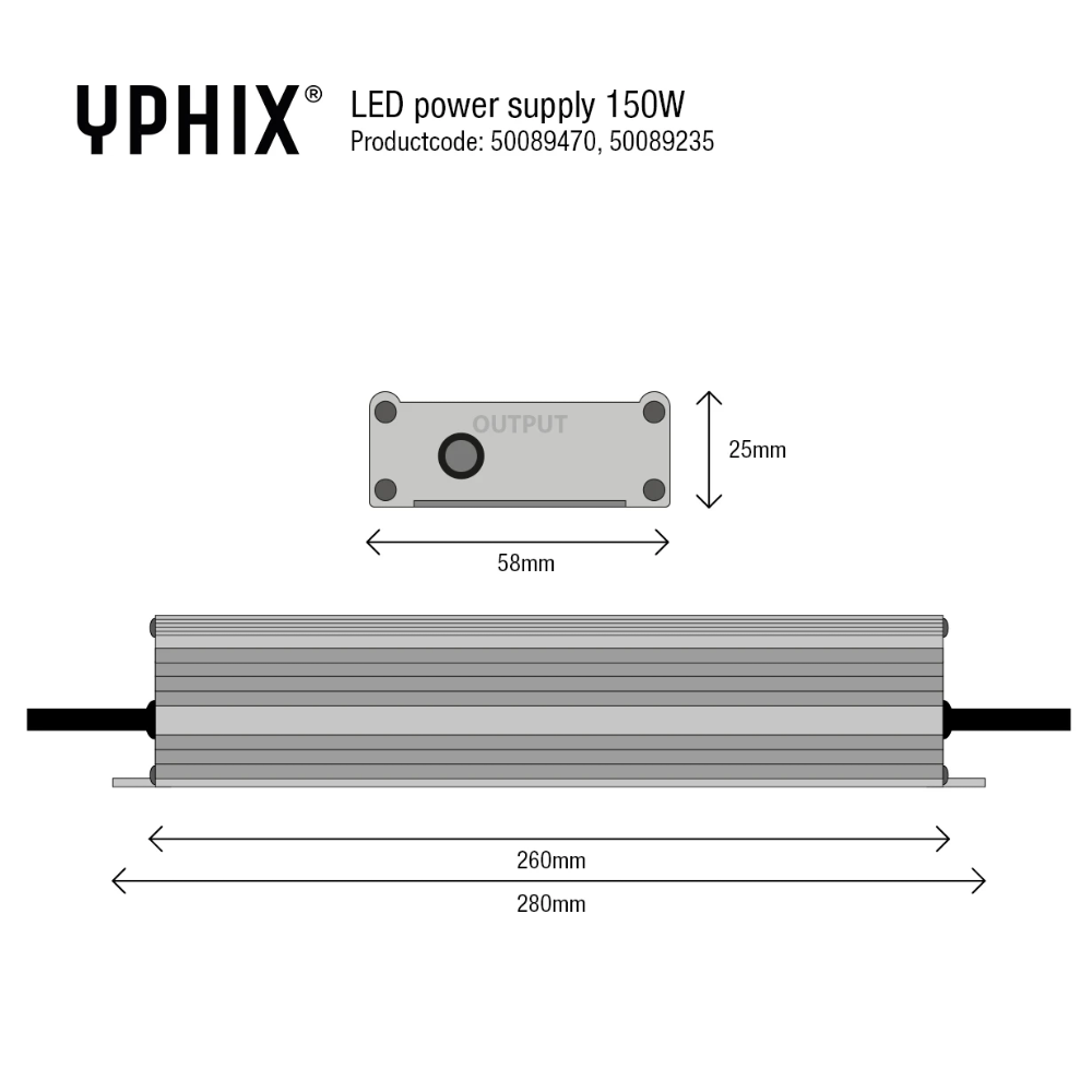 Miniatuur van Yphix LED transformator 24V 6.25A max. 150W (50089470)