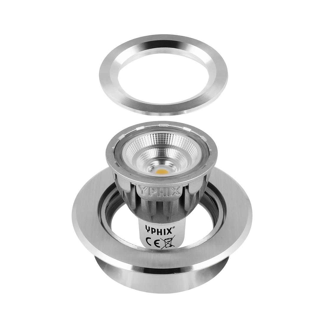 Miniatuur van Yphix inbouwspot rond kantelbaar aluminium GU10 zaagmaat Ø70mm - diameter 82mm (50114401)