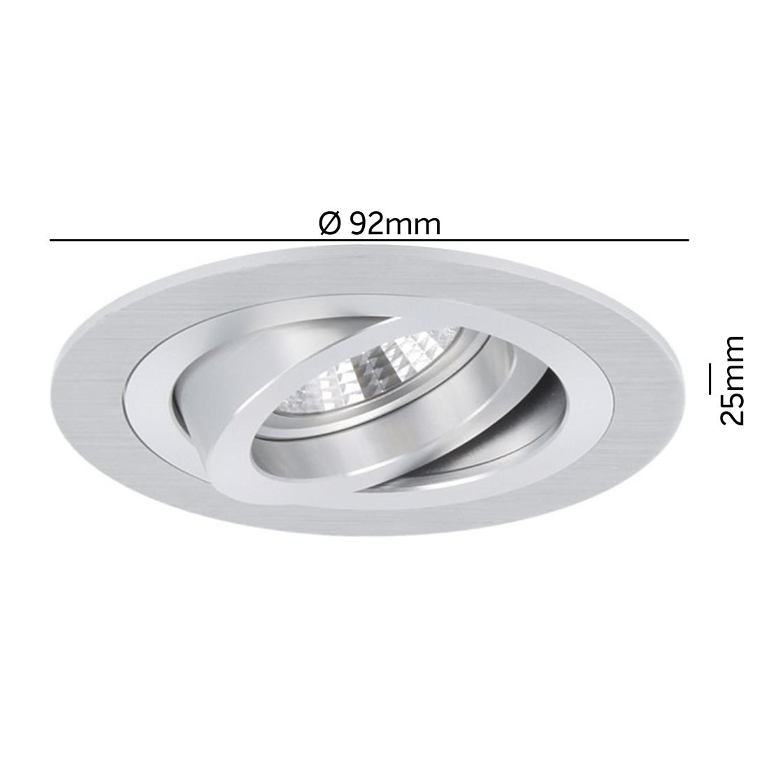 Miniatuur van Yphix inbouwspot rond kantelbaar aluminium GU10 zaagmaat Ø80mm - diameter 92mm (50114402)