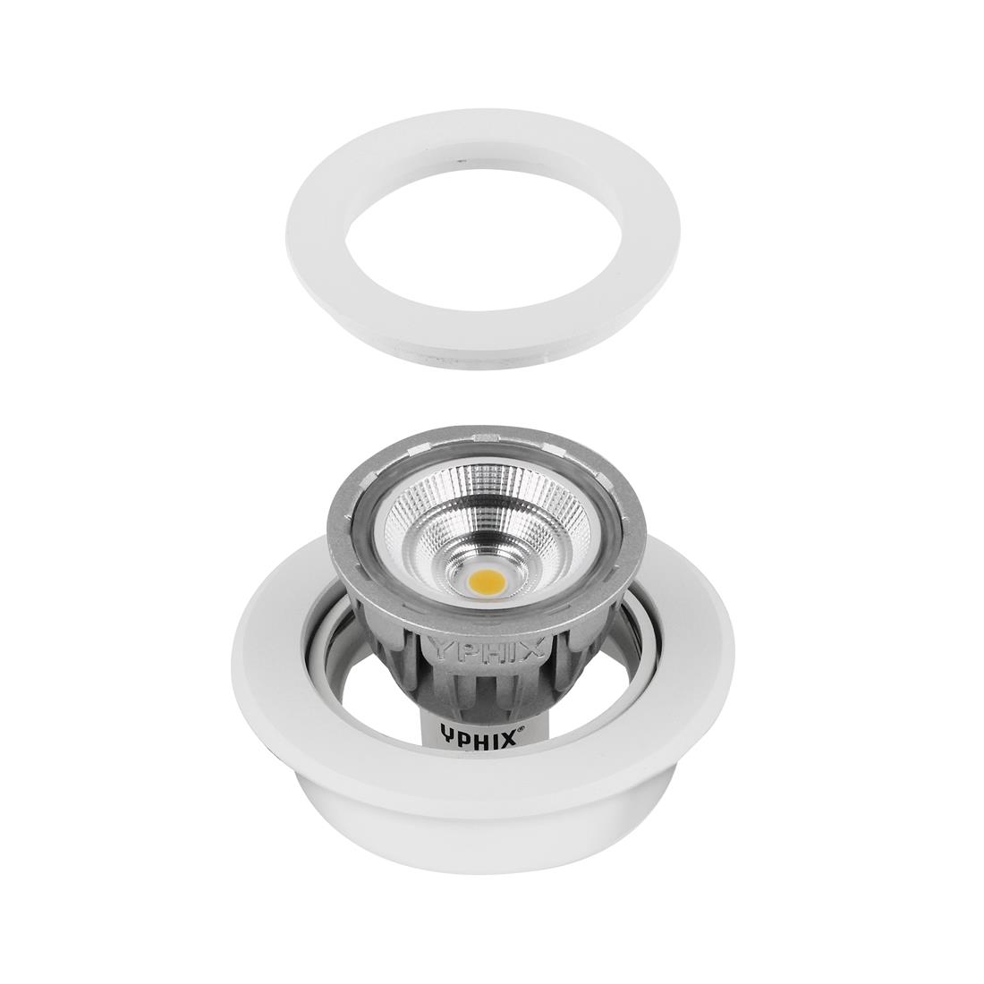 Miniatuur van Yphix inbouwspot rond kantelbaar wit GU10 zaagmaat Ø70mm - diameter 82mm (50114421)