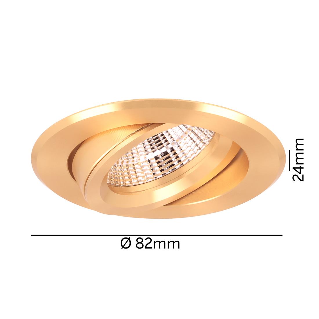 Miniatuur van Yphix inbouwspot rond kantelbaar goud GU10 zaagmaat Ø70mm - diameter 82mm (50114441)