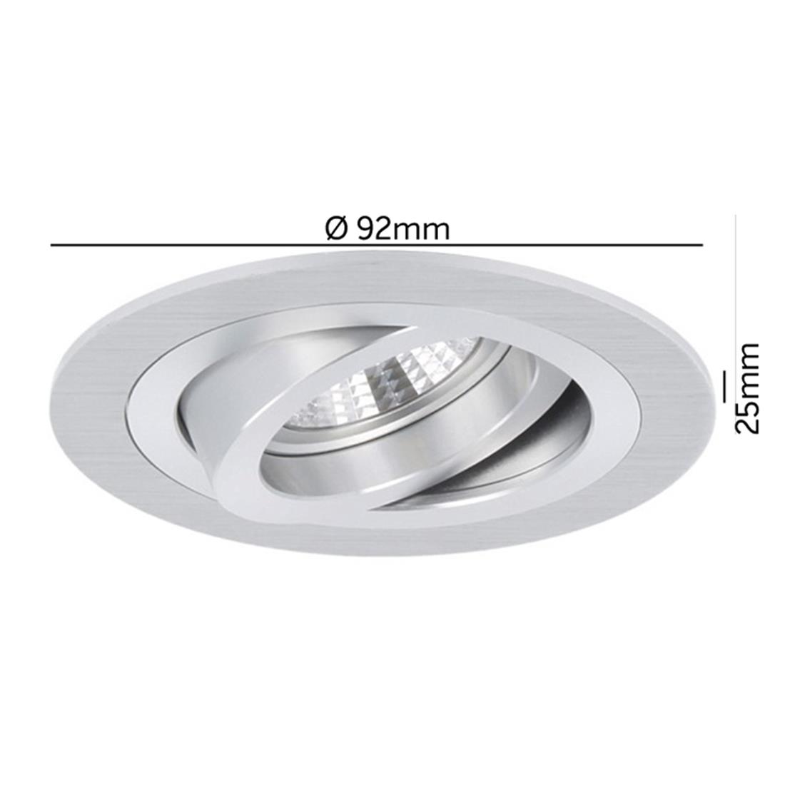 Miniatuur van Yphix inbouwspot rond kantelbaar aluminium GU10 zaagmaat Ø80mm - diameter 92mm met bladveren (50114473)