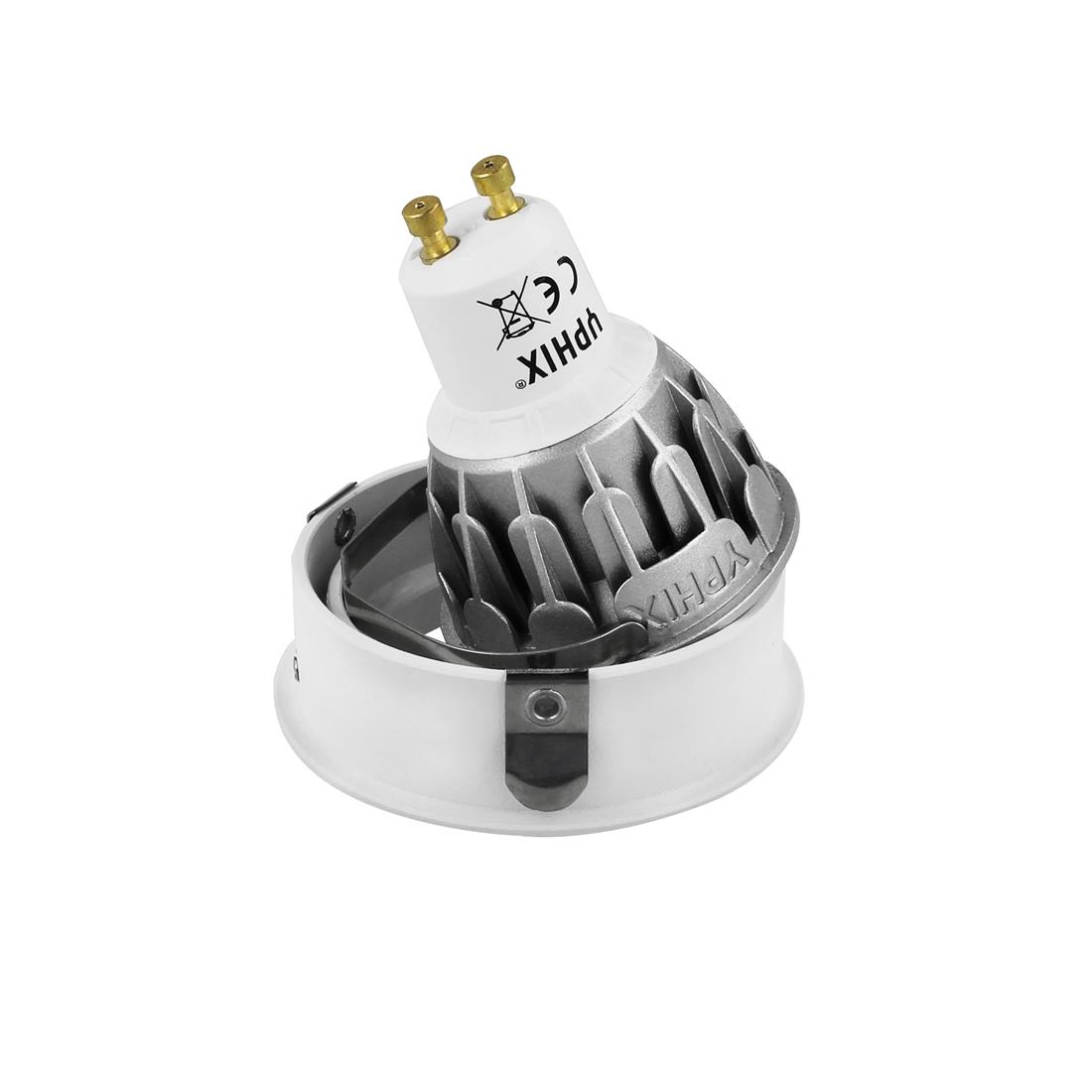 Miniatuur van Yphix inbouwspot rond kantelbaar wit GU10 zaagmaat Ø80mm - diameter 92mm met bladveren (50114474)