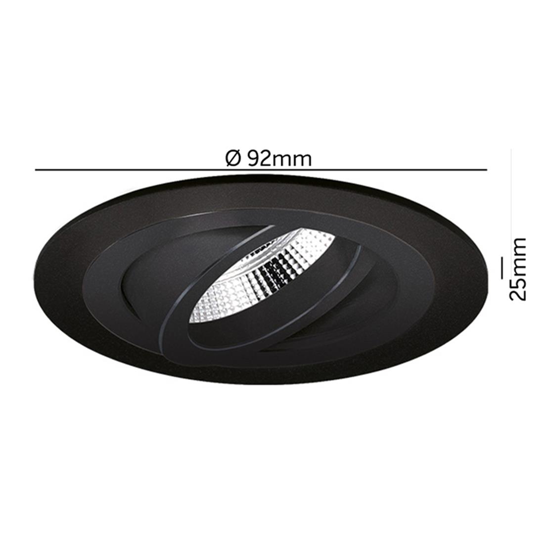 Miniatuur van Yphix inbouwspot rond kantelbaar zwart GU10 zaagmaat Ø80mm - diameter 92mm met bladveren (50114475)