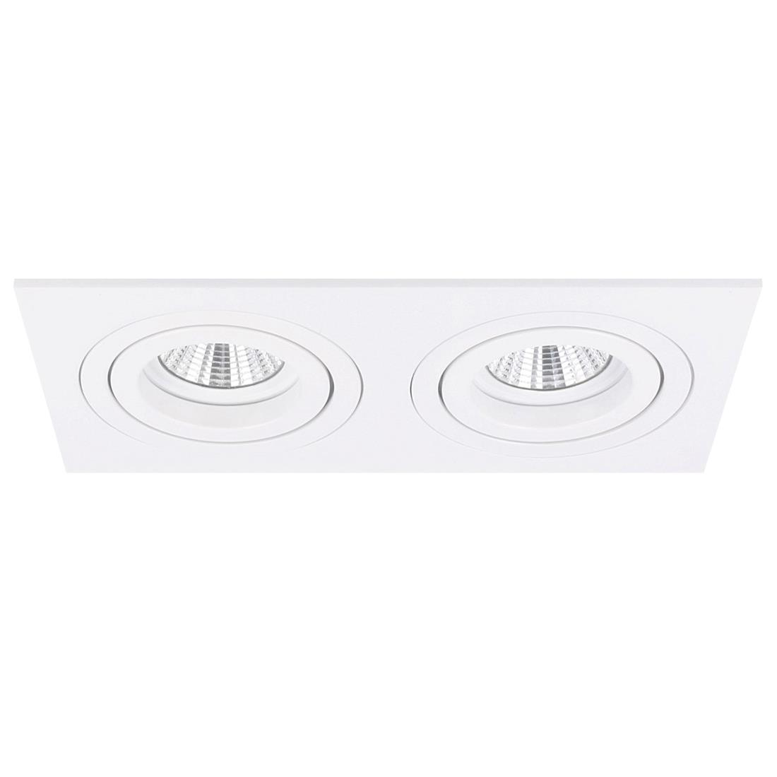 Miniatuur van Yphix inbouwspot vierkant kantelbaar wit GU10 zaagmaat 2xØ80mm - afmeting 175mm x 93mm 2-voudig (50117222)