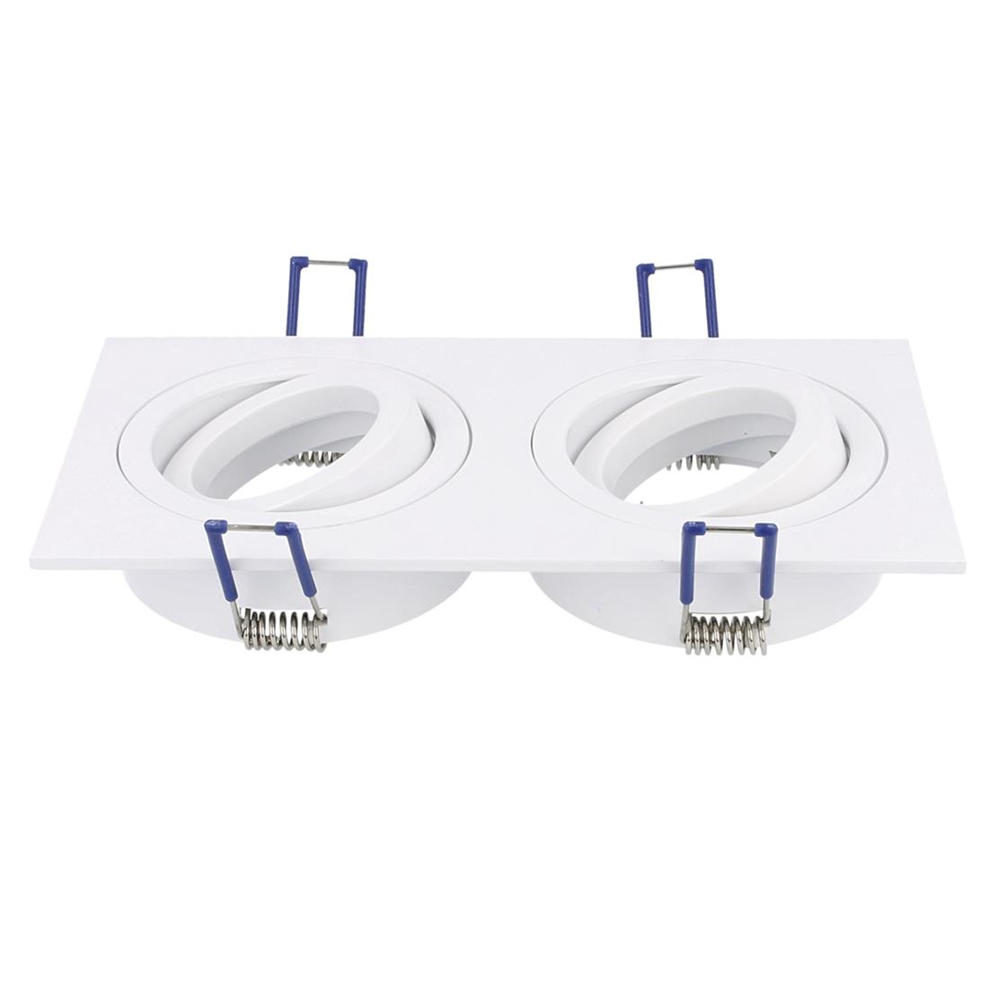 Miniatuur van Yphix inbouwspot vierkant kantelbaar wit GU10 zaagmaat 2xØ80mm - afmeting 175mm x 93mm 2-voudig (50117222)