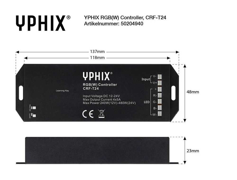 Miniatuur van Yphix RGB(W) Controller CRF-T24 (50204940)