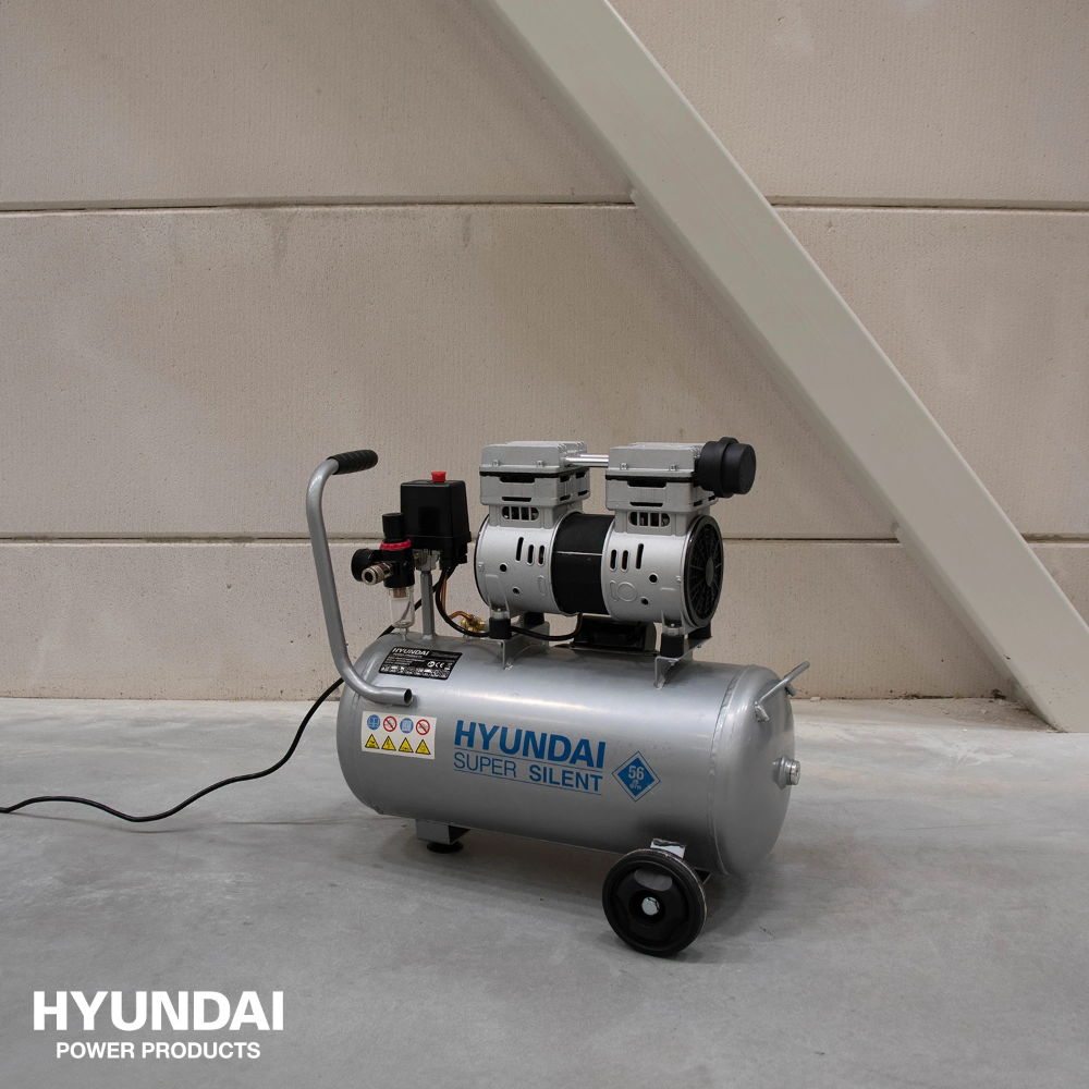 Miniatuur van Hyundai stille compressor 30L 124L/min 750W tot 8 bar 55dB(A) Super Silent (55754)