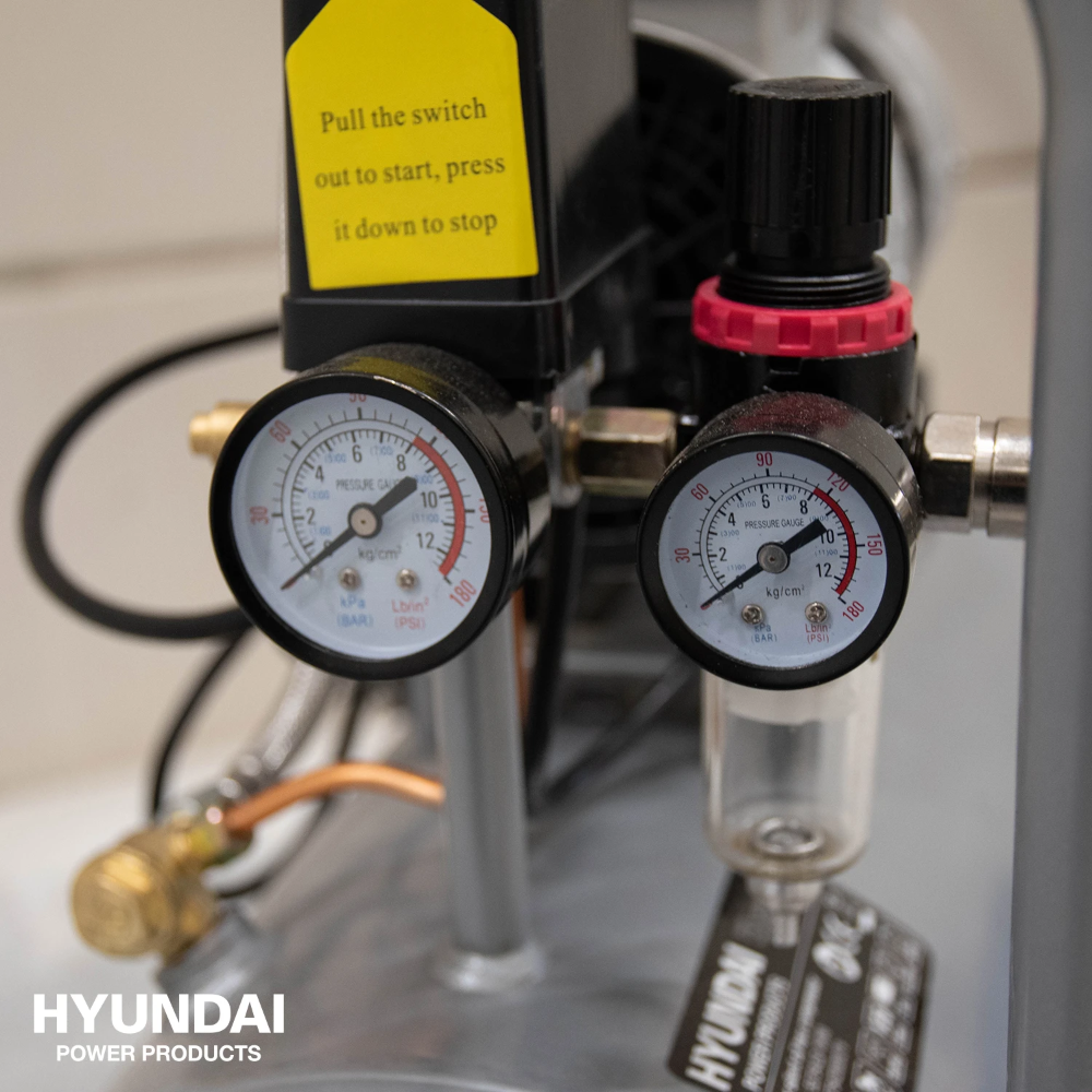 Miniatuur van Hyundai stille compressor 30L 124L/min 750W tot 8 bar 55dB(A) Super Silent (55754)