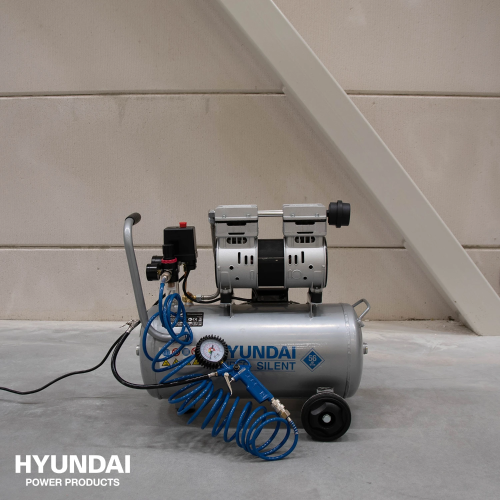 Miniatuur van Hyundai stille compressor 30L 124L/min 750W tot 8 bar 55dB(A) Super Silent (55754)
