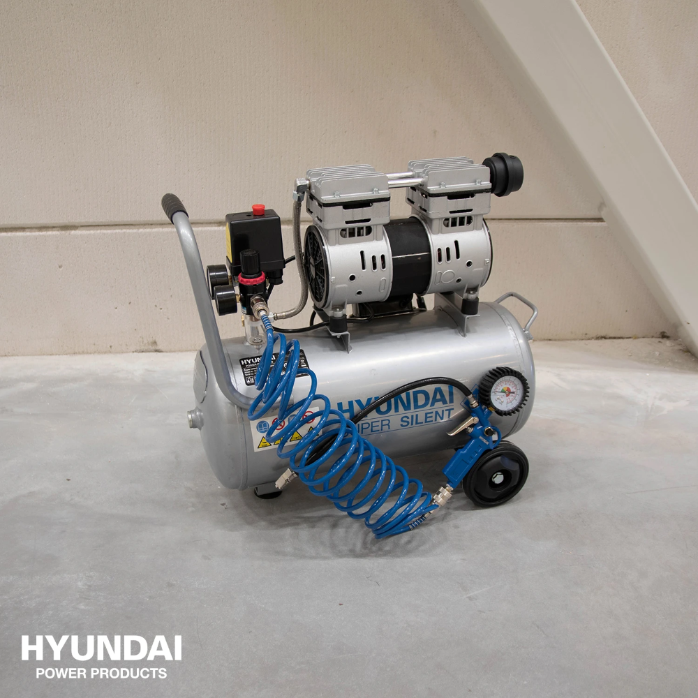 Miniatuur van Hyundai stille compressor 30L 124L/min 750W tot 8 bar 55dB(A) Super Silent (55754)