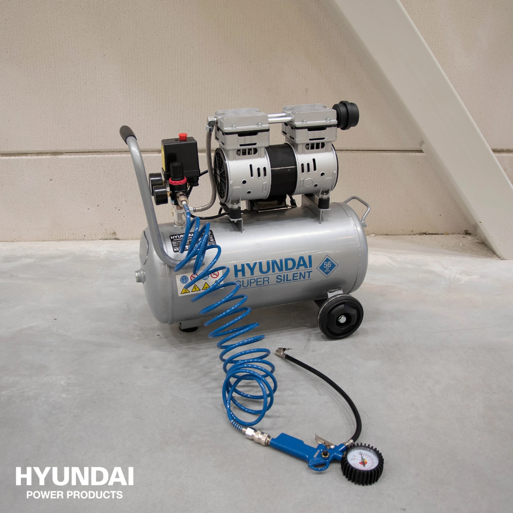 Miniatuur van Hyundai stille compressor 30L 124L/min 750W tot 8 bar 55dB(A) Super Silent (55754)