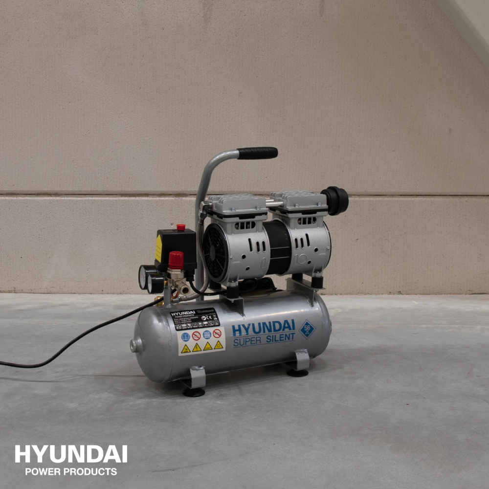 Miniatuur van Hyundai stille compressor 8L 80L/min 550W tot 8 bar 56dB(A) Super Silent (55758)