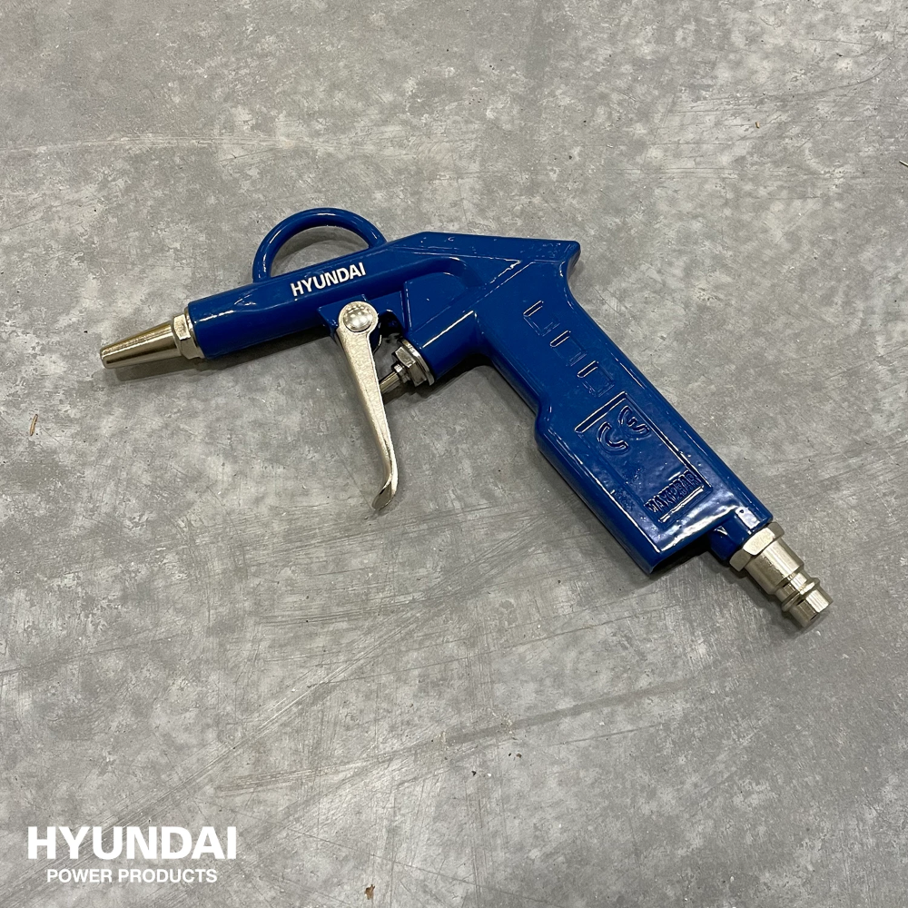 Miniatuur van Hyundai accessoires compressor verfspuit vloeistofspuit bandenvulpistool blaaspistool en slang 5-delig (55901)