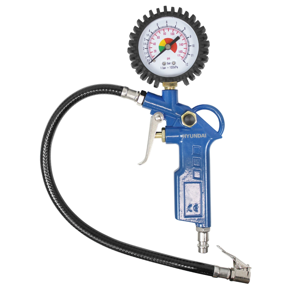 Miniatuur van Hyundai accessoires compressor verfspuit vloeistofspuit bandenvulpistool blaaspistool en slang 5-delig (55901)