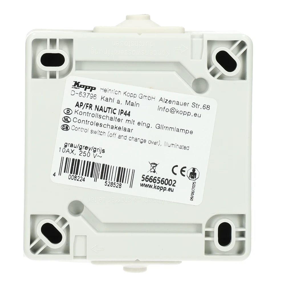 Miniatuur van Kopp NAUTIC controleschakelaar IP44 - grijs (566656002)