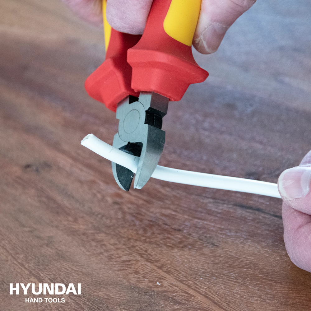Miniatuur van Hyundai zijkniptang geborsteld chroom vanadium VDE tot 1000V 160mm (59123)