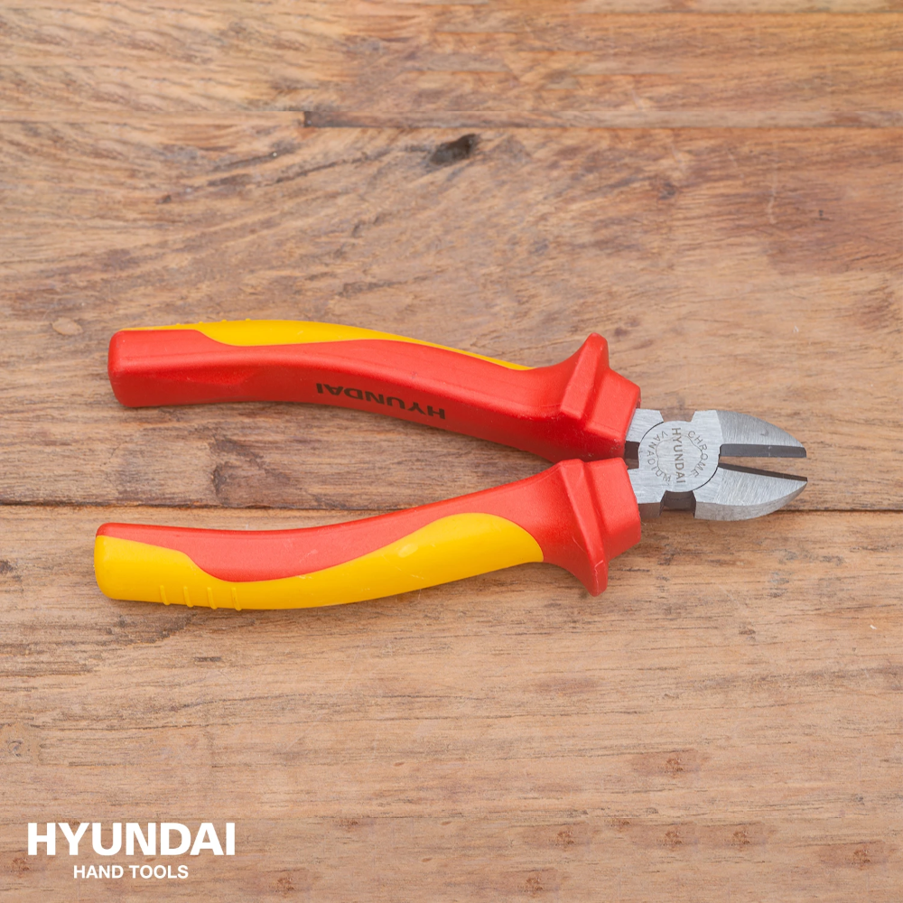 Miniatuur van Hyundai zijkniptang geborsteld chroom vanadium VDE tot 1000V 160mm (59123)