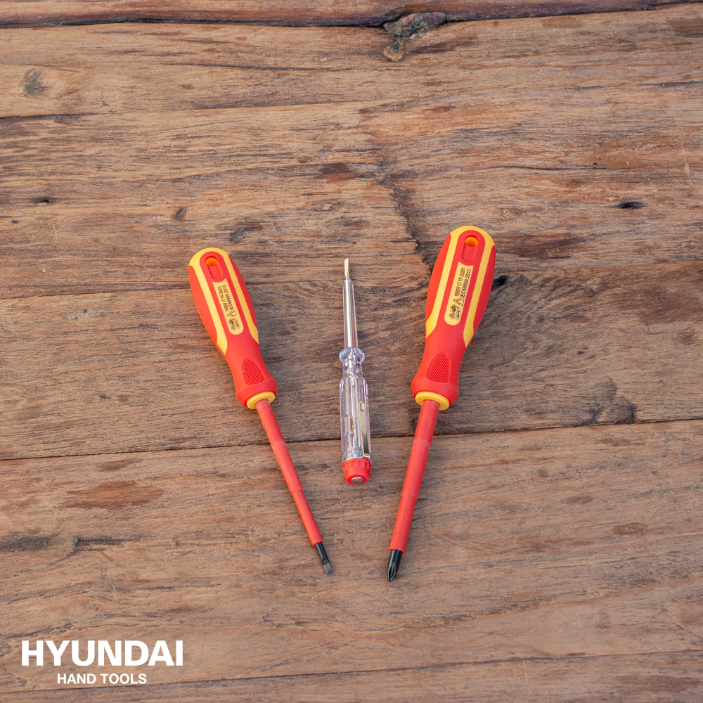 Miniatuur van Hyundai schroevendraaierset VDE tot 1000V SL/PH/spanningszoeker 3-delig (59401)