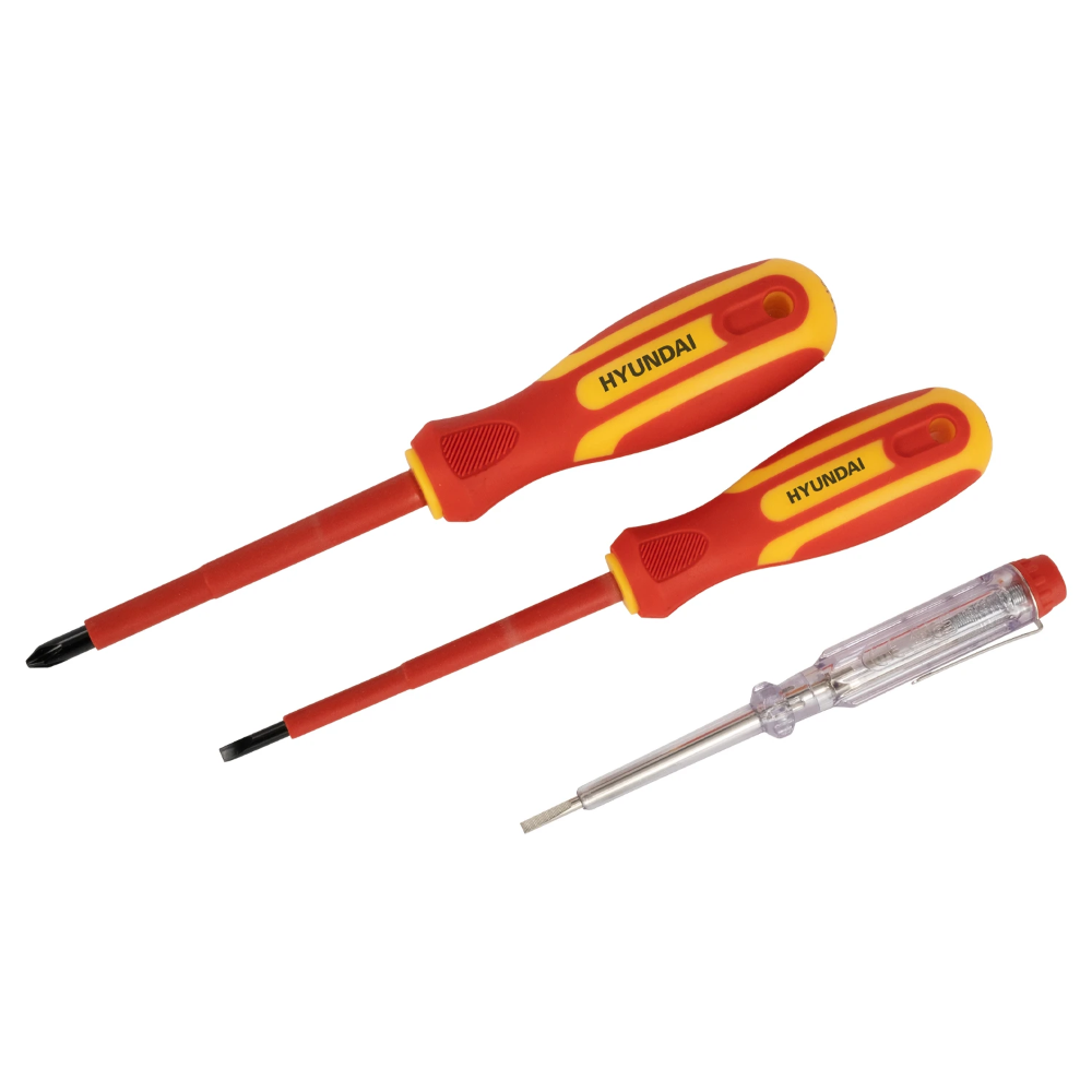 Miniatuur van Hyundai schroevendraaierset VDE tot 1000V SL/PH/spanningszoeker 3-delig (59401)