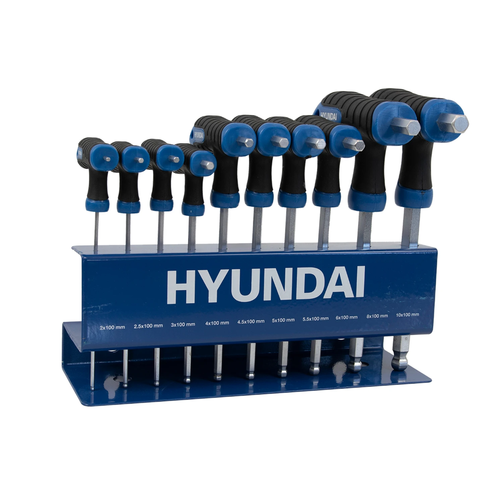 Miniatuur van Hyundai metrische inbussleutelset T-greep inclusief standaard 10-delig (59526)