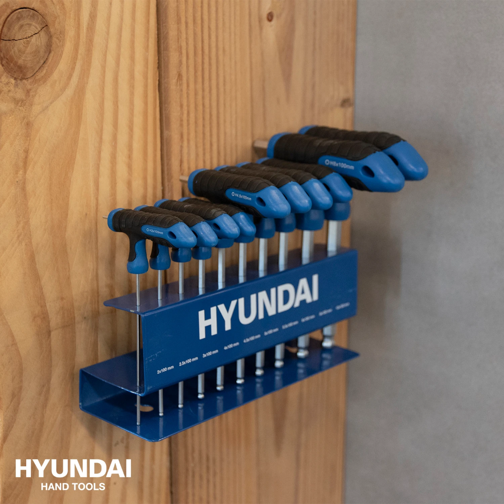 Miniatuur van Hyundai metrische inbussleutelset T-greep inclusief standaard 10-delig (59526)