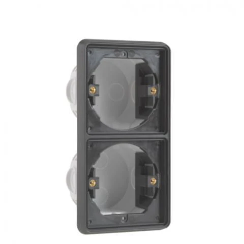 Miniatuur van Niko Hydro waterdicht inbouwdoos tweevoudig verticaal - zwart (761-74000)