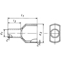 Miniatuur van Klauke twin adereindhuls geïsoleerd 0.5mm2 hulslengte 8mm wit - per 100 stuks (8698)