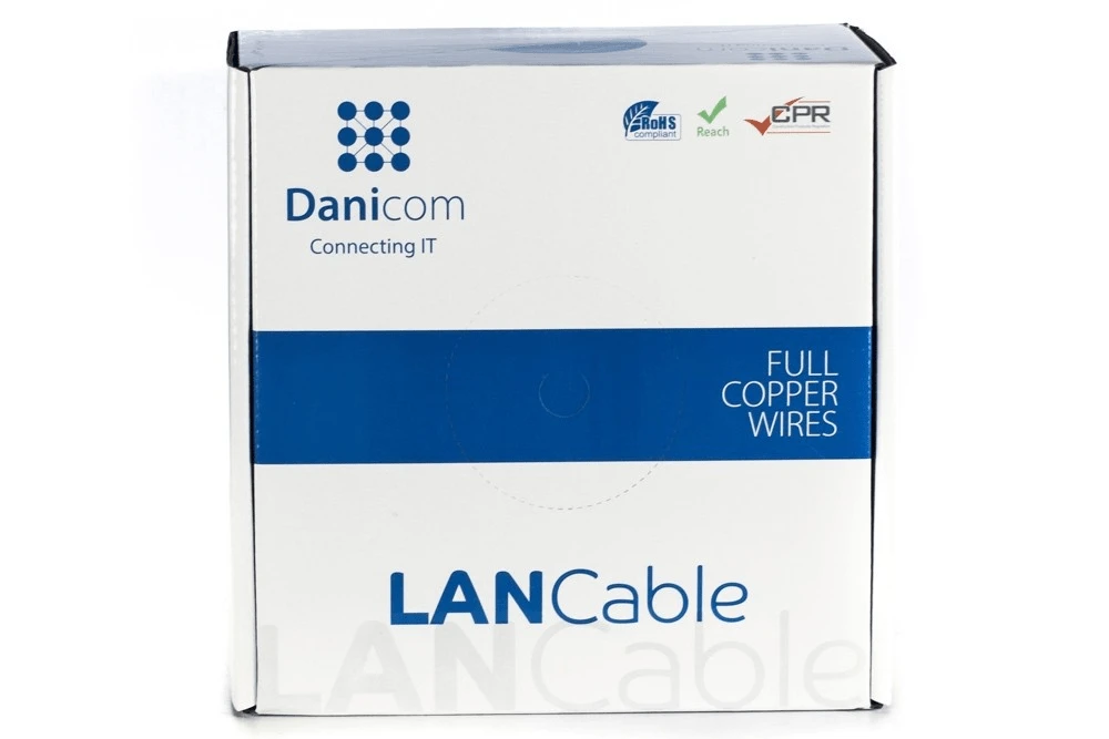 Miniatuur van Danicom S/FTP CAT6a kabel rol 100 meter (DC-SFTP6A-100S-DCA)