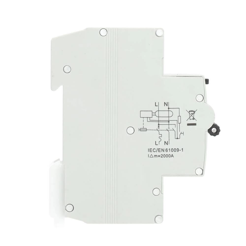 Miniatuur van EMAT differentieelautomaat 1-polig+nul 25A B-curve 300mA (85006020)
