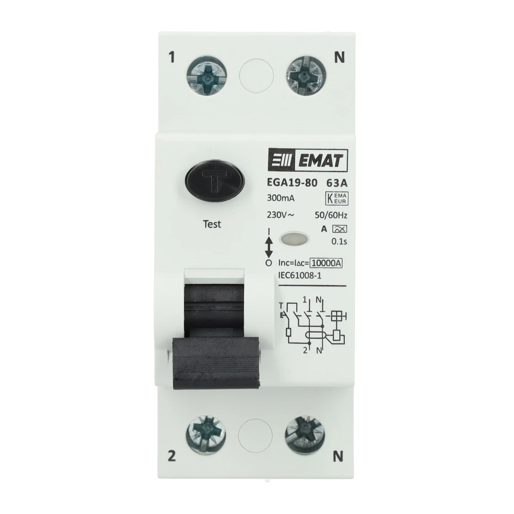 Miniatuur van EMAT differentieelschakelaar 2-polig 63A 300mA type A (85010001)