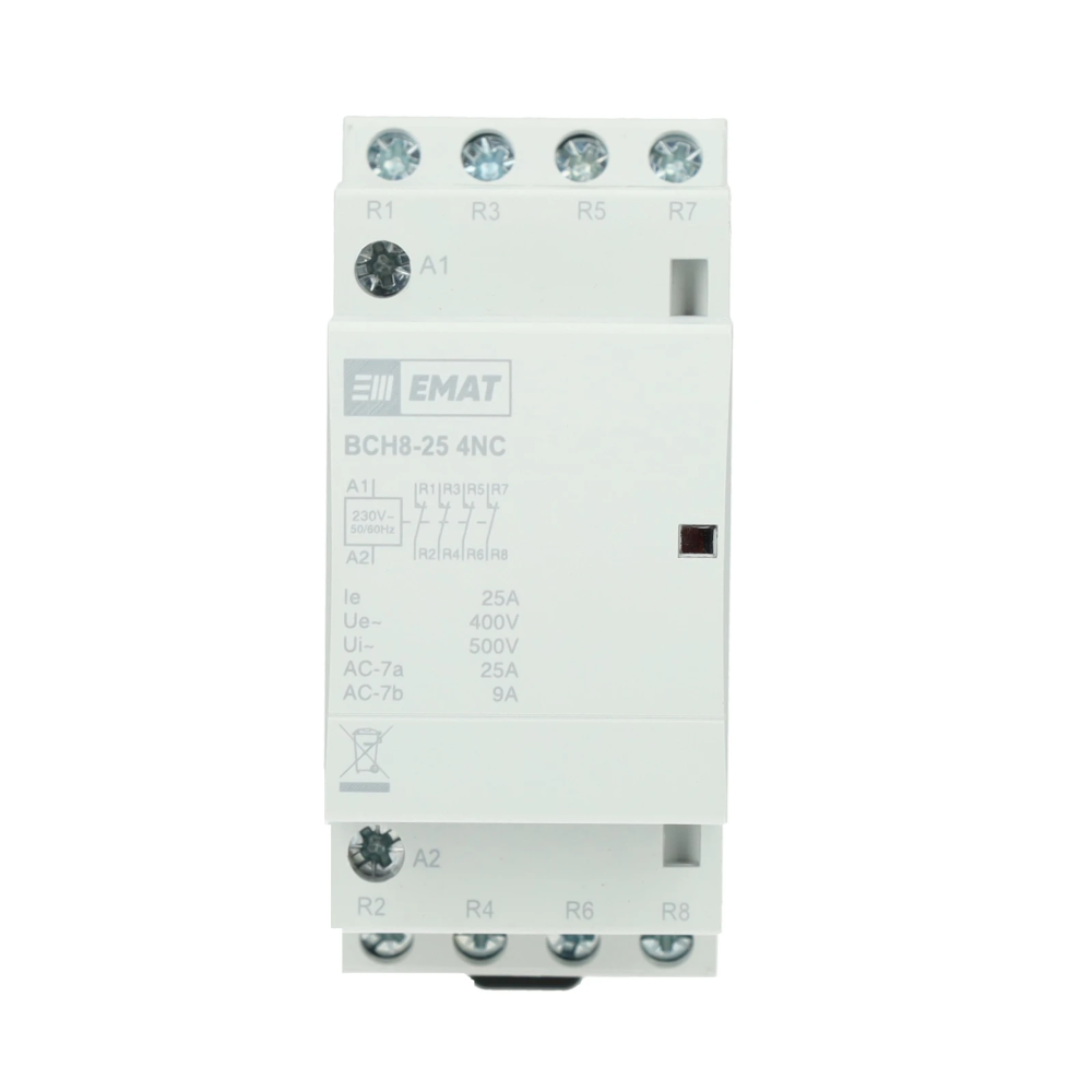 Miniatuur van EMAT contactor 230/400V 25A 0 maak en 4 verbreek (85010007)