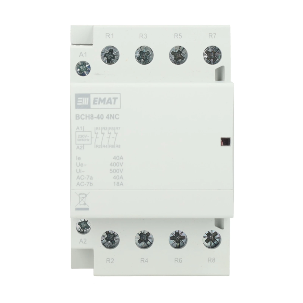 Miniatuur van EMAT contactor 230/400V 40A 0 maak en 4 verbreek (85010009)