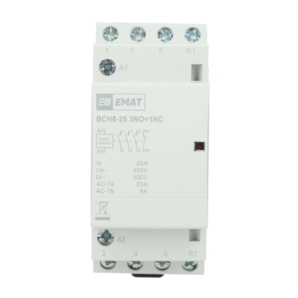 Miniatuur van EMAT contactor 230/400V 25A 3 maak en 1 verbreek (85010014)