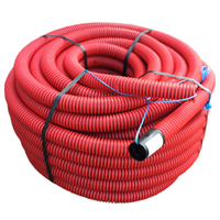 Miniatuur van Frankische kabuflex wachtbuis met trekdraad en koppelstuk 63mm - rood rol 50 meter (19132063)