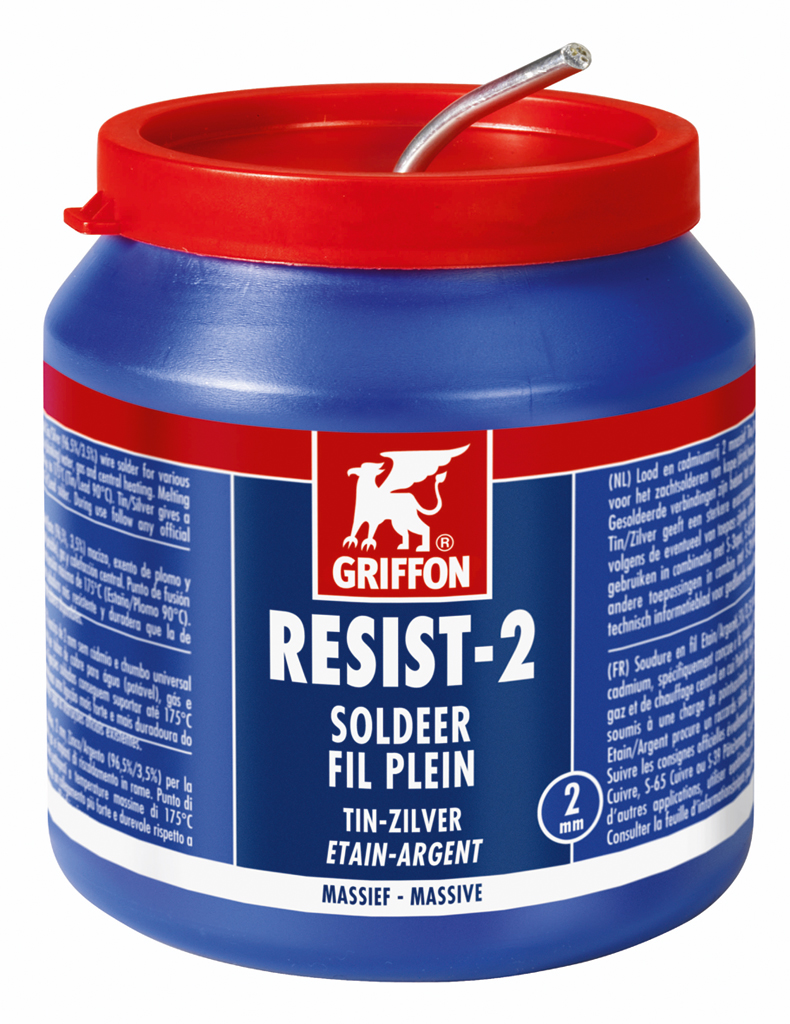 1236290 Griffon Resist-2® Solder Wire Tin/Silver 97/3 Solid Ø 2.0 mm Container 5