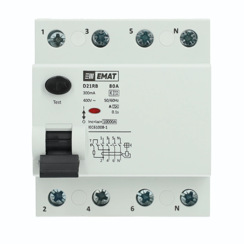 Miniatuur van EMAT differentieelschakelaar 4-polig 80A 300mA type A (85002045)