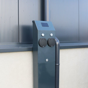Miniatuur van EVHUB dubbele laadzuil 22kW type 2 socket met pasjessysteem - zwart (EVHUB201802PAS32A)