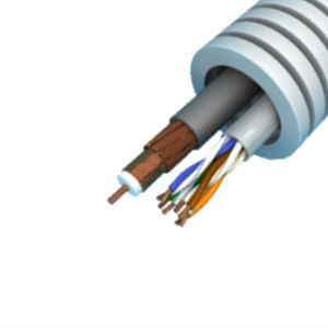 Miniatuur van Snelflex flexibele buis coax kabel en U/UTP CAT6 kabel - 20mm rol 100 meter (SFC9UTP6)