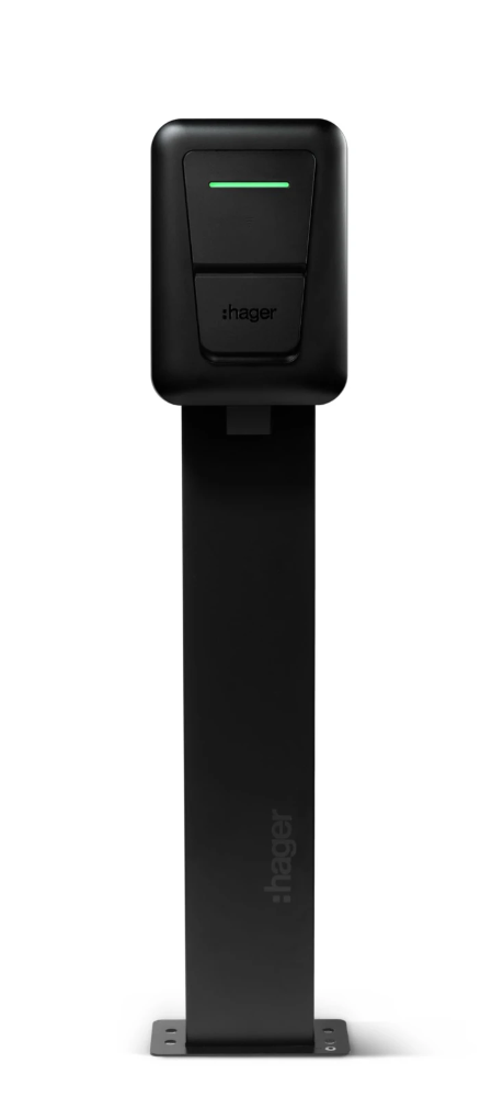 Miniatuur van Hager Witty Plus laadpaal 22kW MID type 2 socket - zwart (XVL122S)