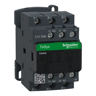 Miniatuur van Schneider Electric contactor 9A AC3 3-polig 1NO+ 1NC 24VAC 50/60HZ TeSys D (LC1D09B7)
