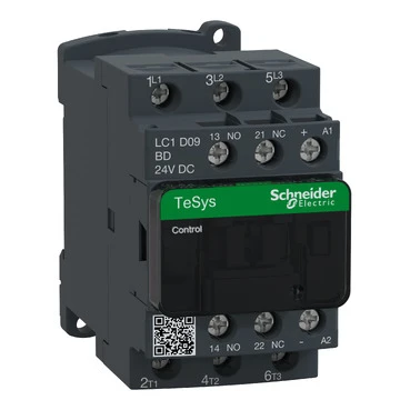 Miniatuur van Schneider Electric contactor 9A AC3 3-polig 1NO+ 1NC 24VDC TeSys D (LC1D09BD)