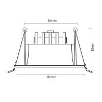Miniatuur van INTERLight inbouwspot kantelbaar dimbaar vierkant zwart 8W 640lm 2700K incl. driver Ø82mm - zaagmaat Ø63mm IP44 (IL-DCMS8K27B)