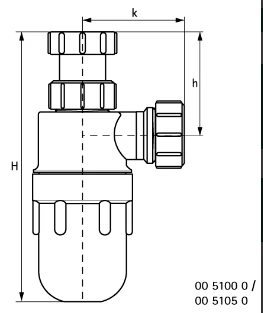 Miniatuur van McAlpine bekersifon groot PP zonder muurbuis en beluchter 1 1/2"x40mm - wit (0051050)